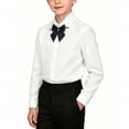 thumbnail image 7 of Atogsazn Kids Boys 3-Piece Formal Outfit Casual Long Sleeve Button Shirt & Pants with Tie Set School Uniform Black 11-12Years Fashion, 7 of 7