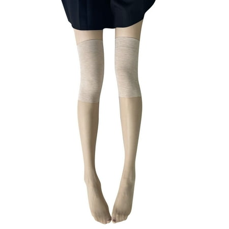 

Thigh High Stockings Silicone Stay Up Silky Semi Sheer Pantyhose For Women Nylon High Socks Plain