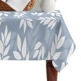 thumbnail image 4 of Light Blue White Leaves Table Cloth Waterproof Tablecloths, Spring Pastoral Rustic Botanical Tablecloth Dining Table Cover for Kitchen Party Tabletop Outdoor, Rectangle Tablecloth 60x102 Inch, 4 of 9