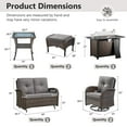 thumbnail image 2 of OPOHORO 7 - Pieces Patio Furniture Set with 43" Rectangular Fire Pit Table, Outdoor Conversation Sets with Swivel Rocking Chairs, Gliding Loveseat and Ottomans, for Garden Lawn Balcony, Gray Cushion, 2 of 18