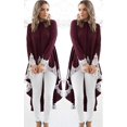 thumbnail image 4 of Women's Loose Lotus Leaf Cocktail Round Neck Flounce Ruffle Sleeve Irregular High Low Maxi Dress, 4 of 5