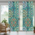 thumbnail image 4 of Green Boho Outdoor Curtains for Patio Waterproof,Windproof Privacy Curtains with Weighted Bottom,Shabby Vintage Ethnic Abstract Floral Art Outside Drapes for Picnic Garage Yard Cabana 54"x84" 1 Panel, 4 of 8