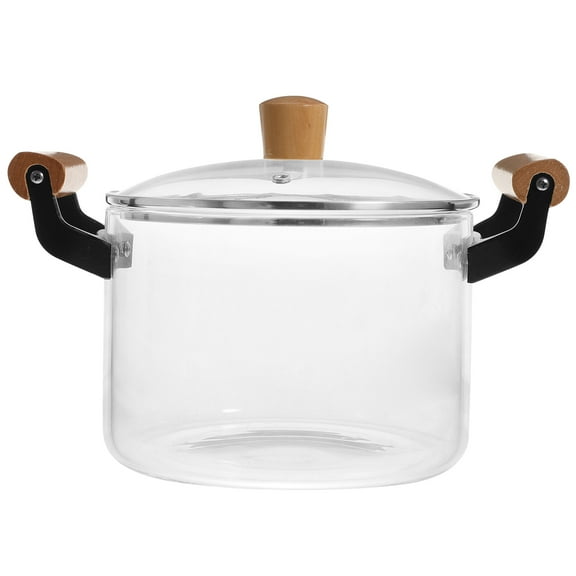 Sparsain Glass Stew Pot Kitchen Cooking Utensil Braised Pot Cooking Pot with Lid for Home
