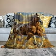 thumbnail image 2 of BCIIG Horse Blanket - Soft Cozy Lightweight Flannel Throw Blanket for Couch, Bed, Travel, Outdoor Use | Warm, Fluffy, Fuzzy Blankets for Adults Kids Women Men Boys Girls  40x50in, 2 of 6