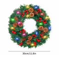 thumbnail image 2 of Christmas Wreath Front Door Decoration Lit Garland with Battery Operated String Lights and Ornaments, 2 of 2