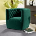 thumbnail image 3 of Como Mid Century Modern Comfy Green Velvet Swivel Accent Chair, 3 of 7