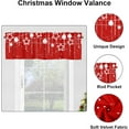 thumbnail image 3 of Christmas Valance Curtains for Kitchen Windows, Red Xmas Snowflake Velvet Winter Holiday Treatment Rod Pocket Valance for Bedroom Bathroom Cafe Room 52x18 inch, 3 of 6
