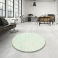 thumbnail image 3 of Ahgly Company Indoor Round Contemporary Light Rose Green Abstract Area Rugs, 4' Round, 3 of 6