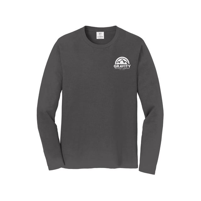 Gravity Outdoor Co. Chemise à Manches Longues - Charbon - Logo Blanc - 3TG