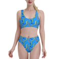 thumbnail image 2 of Picia Colorful Snake Women's High Waisted Bikini Scoop Neck Swimsuit Two Pieces Bathing Suit-X-Large, 2 of 8