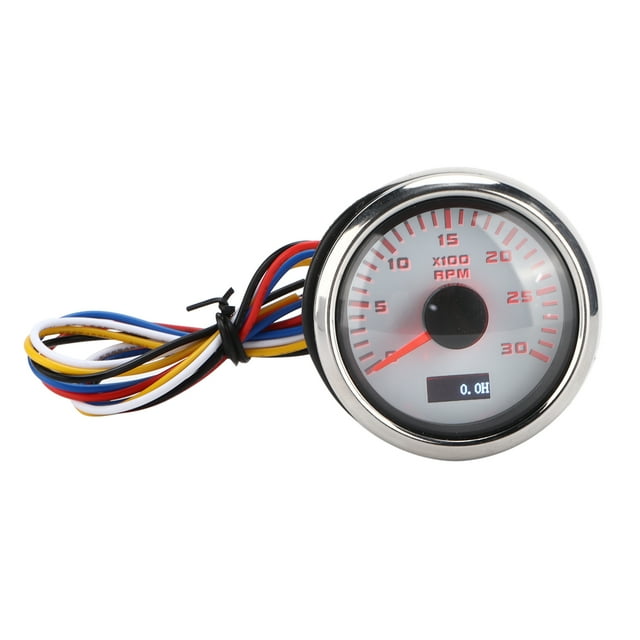 Auto Tachometer Gauge, Boat Tachometer Gauge Dustproof 9-30V IP67 Waterproof For Diesel Generator For Boat For Gasoline Engine For Truck For Motorcycle