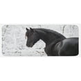 thumbnail image 1 of Animal Kitchen Mat, Friesian Sport Horse Portrait on a Snowy Winter Background Novelty Picture Print, Plush Decorative Kitchen Mat with Non Slip Backing, 47" X 19", White, by Ambesonne, 1 of 1