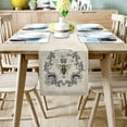 thumbnail image 2 of Table Runner Dresser Scarves 72 Inch Long, Rustic Bee Crown Linen Dining Table Runners Vintage Newspaper Sweet Honey Animals Tabletop Scarf for Wedding Holiday Party Kitchen, 2 of 7