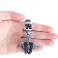 thumbnail image 2 of Terandius Double-Layer Black Leather Stylish Men's Bracelet, Men's Jewelry Gift, 2 of 6