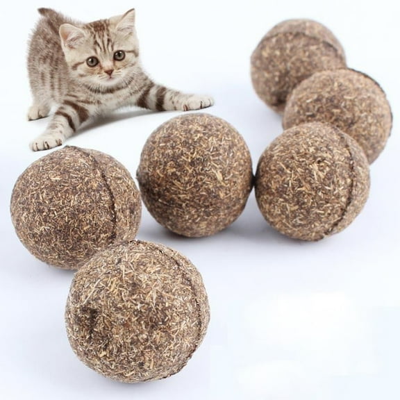Cdar Catnip Balls, Edible Kitty Toys for Cats Lick, Safe Healthy Kitten Chew Toys, Teeth Cleaning Dental Cat Toy, Cat Treats, 1Pc