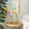 thumbnail image 2 of DecMode 2 Candle Gold Metal Abstract Mushroom Inspired Candle Holder, Set of 2, 2 of 11