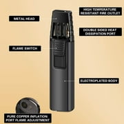 Mini Torch Lighter Windproof Jet Blue Flame Lighters Electric Lighter, Powerful Firepower Adjustable Dual-Arc Torch Lighter Bright Fire Lighter is Portable for Men