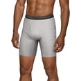 thumbnail image 2 of Fruit of the Loom Men's Micro-Stretch Black and Gray Long Leg Boxer Briefs, 5 Pack, 2 of 3