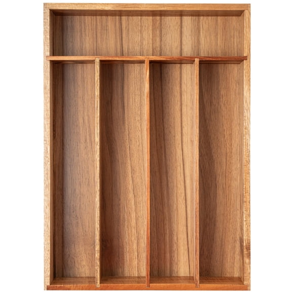 Organizador de cubiertos Besilord, madera de acacia, 5 ranuras, cajón