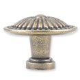 thumbnail image 2 of Trust4Care - Juego de 5 pomos para gabinete de cocina de latón envejecido cepillado, redondos, estilo vintage, dorado envejecido, para puerta de armario, diseño de rayos de sol bronce desgastados, 2 of 6