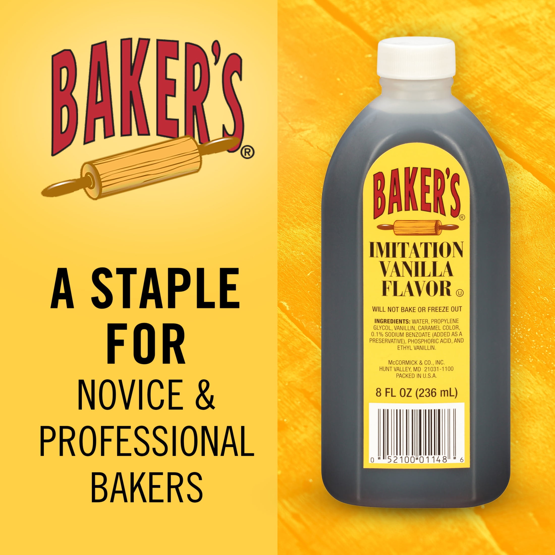 Baker's Kosher Imitation Vanilla Flavor, 8.0 fl oz Bottle