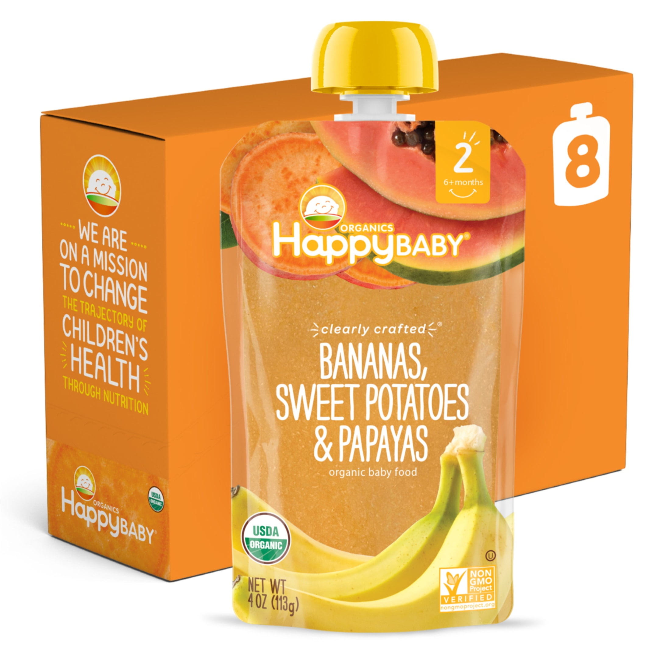 Pouches) Happy Baby Organics Baby Food, Bananas, Raspberries