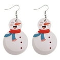 thumbnail image 2 of Fiudx Colgante Navideños de Piel Sintética, Elegancia con Diseño de Muñeco de Nieve, Perfectos para Las Fiestas, para Niñas, Fáciles de Usar para Bailar. Incluye Un Par., 2 of 2