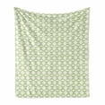 thumbnail image 1 of Floral Soft Flannel Fleece Throw Blanket, Interpretations of Undivided Laurel Wreath in Watercolor Style, Cozy Plush for Indoor and Outdoor Use, 50" x 70", Lime Green Yellow Green, by Ambesonne, 1 of 5