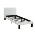thumbnail image 3 of Poundex PU Upholstered Platform Bed, Twin, White, 3 of 4