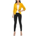 thumbnail image 5 of Women's Elegant Draped Blazer Casual Open Front 3/4 Sleeve Jacket, 5 of 6