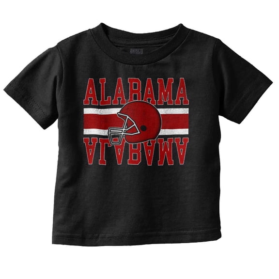 Alabama Football Helmet AL Sports Fan Toddler Kids Crew Neck Graphic T-Shirt Brisco Brands 6M