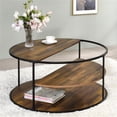 thumbnail image 4 of Furniture of America Marquesa Contemporary Wood Round Coffee Table in Black, 4 of 6