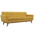 thumbnail image 4 of Modern Contemporary Armchairs and Sofa (set of three), Orange Fabric, 4 of 6