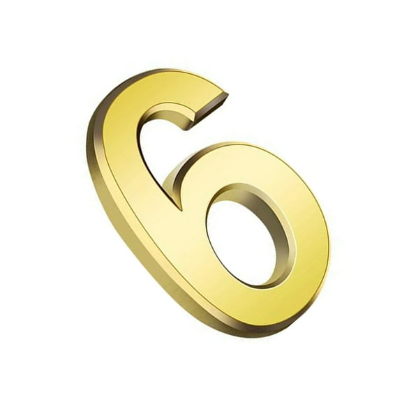 Wosthever Números de casa dorados Estilo simple Signo Número Marca Accesorios Número Marcado Accesorio para Hotel Casa Apartamento Número 2 Decoración del hogar Número 6 Wosthever HA059683-07