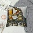 thumbnail image 2 of I Love Beer and Crocodiles Animal Rescue Drinking Throw Pillow,  Multicolor, 2 of 5