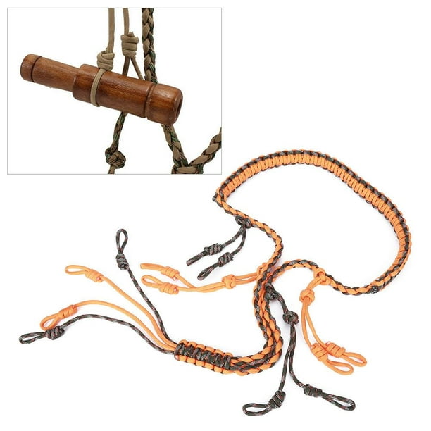 Spptty accessoire de chasse en plein air canard appel longe paracord  collier à tricoter oiseaux sauvages sifflet fronde 