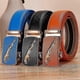thumbnail image 4 of Men's Earth Green Leather Belt Yellow Cowhide Red Automatic Buckle Belt Blue White Orange Color Pant Belt, 4 of 4