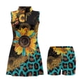 thumbnail image 3 of Yuyamidu Leopard Print Sunflower Womens Tennis Golf Dresses with Shorts and Pockets Summer Outfits Breathable Womens Golf Clothes Size M Sleeveless Sports Activewear Dress, 3 of 7