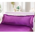 thumbnail image 2 of AMLESO Luxury Silk Body Pillow Cover Pillowcase Replacement Violet-150x48cm, 2 of 3