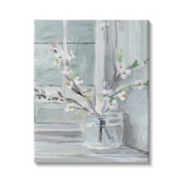 Stupell Industries Abstract White Flower Window Sill Contemporary Still Life, 24 x 30, Design by Annie Warren 