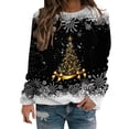 thumbnail image 2 of Chandails d'Automne d'Hiver Grande Taille pour Femmes Chandails de Noël pour Femmes Arbre de Noël Suéter Navideño Mujer Mignon Col Rond Chandails à Capuchon Amusants, 2 of 4