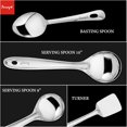 thumbnail image 4 of Stainless Steel Kitchen Tools Set Of 4 - Silver | 1 Basting Spoon+ 2 Serving Spoons+ 1 Turner For Kitchen Cooking & Serving - Rust Free, Dishwasher Safe, Easy To Clean, 4 of 5