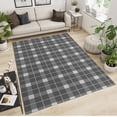 thumbnail image 2 of Gray Geometric Checkered Pattern Area Rug 5x8ft Modern Rhombus Texture Living Room Rugs, with Anti-Slip Backing Washable Indoor Carpet for Office Bedroom Study Dining Room, 2 of 7