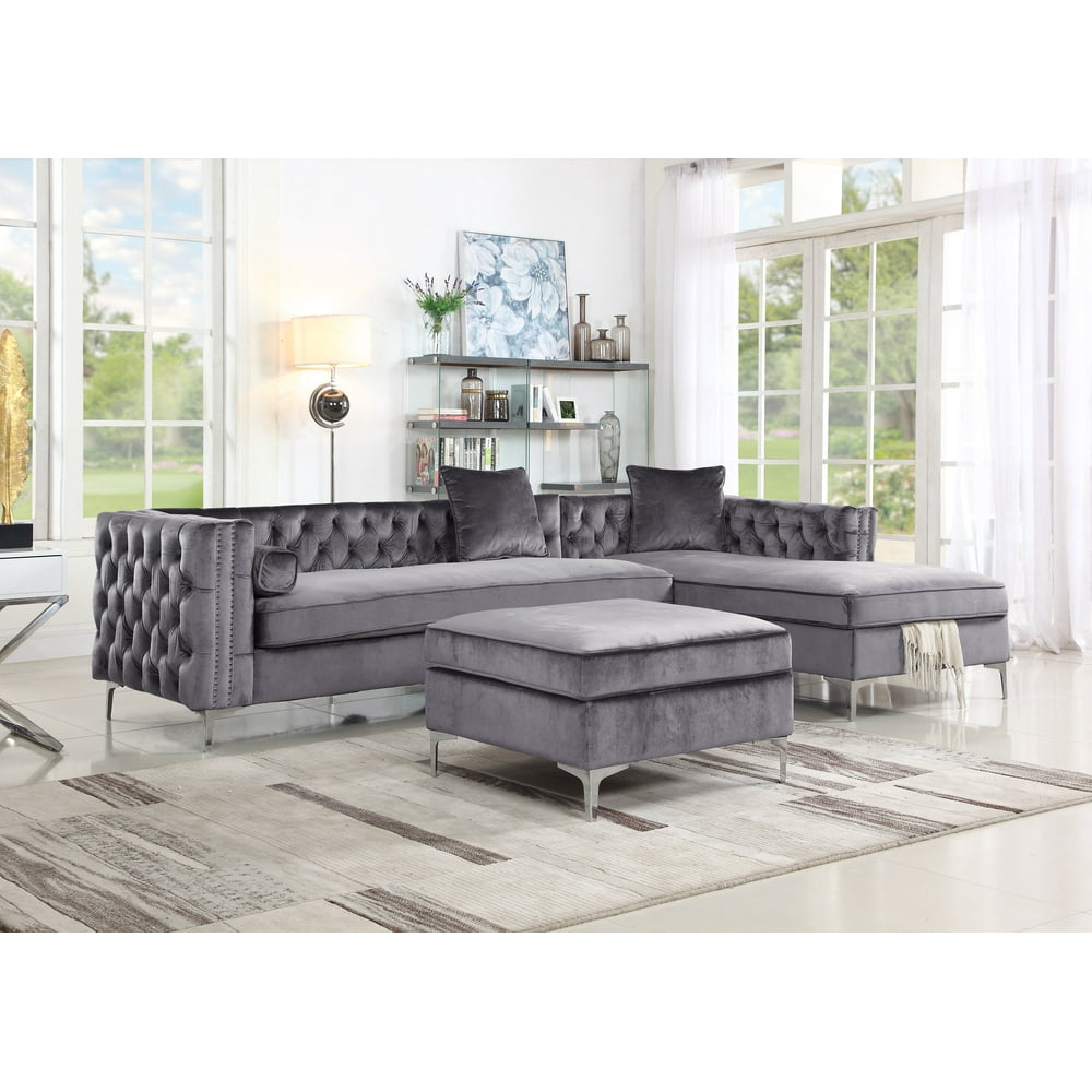 Chic Home Eliott Modern Contemporary Velvet Square Storage Ottoman