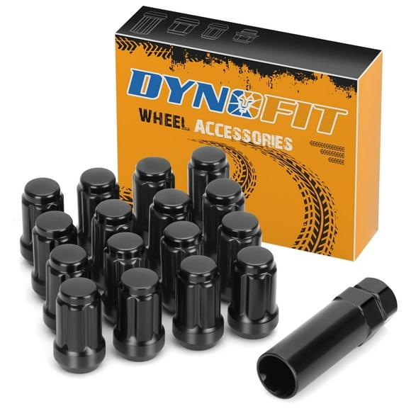 Rueda de ATV Lug Nuts dynofit M10 x 1.25, color negro, 16 unidades, con enchufe