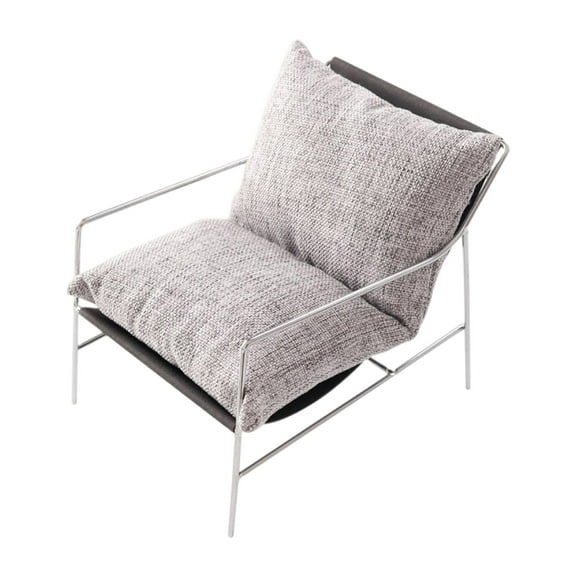 Collectible 1/6 Doll House Living Room Sofa Chair Miniature Furniture with Fabric Cushion and Iron Frame Scene Decors