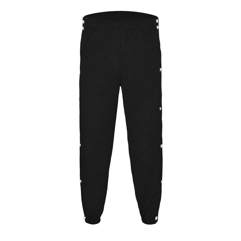 BALEAF Men's Cotton Yoga Sweatpants Open Bottom Joggers Straight Leg  Running Casual Loose Fit Athletic Pants With Pockets Black L