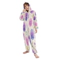 thumbnail image 5 of Soft Big Kids Onesie Pajamas Cozy Loose-Fit Jumpsuits for kids with Pockets for Christmas Lounge & Play Watercolor Dandelions Pattern, 5 of 8