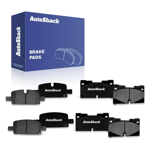 AutoShack Front & Rear Premium Ceramic Brake Pads | Replacement for 2019-2025 Chevrolet Silverado 1500 2019-2025 GMC Sierra 1500 2021-2025 GMC Yukon | 8-PC