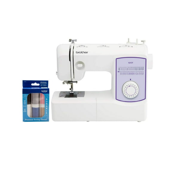 Brother GX-37 Sewing Machine and 6-Piece Sewing Thread Bundle